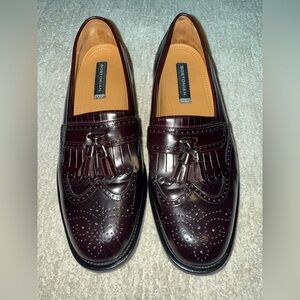 Vintage Bostonian Luxe Kiltie Tassel Loafers Burgundy Wingtip 8.5M 25438 EUC